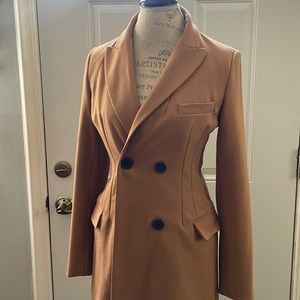 Tan blazer peacoat